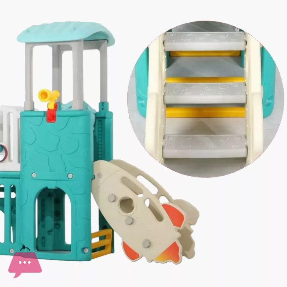 MYTS Kids Indoor and Outdoor Multiplay Airplane Activity Tower with 2 Slides