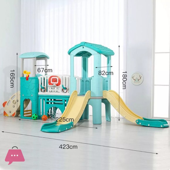 MYTS Kids Indoor and Outdoor Multiplay Airplane Activity Tower with 2 Slides