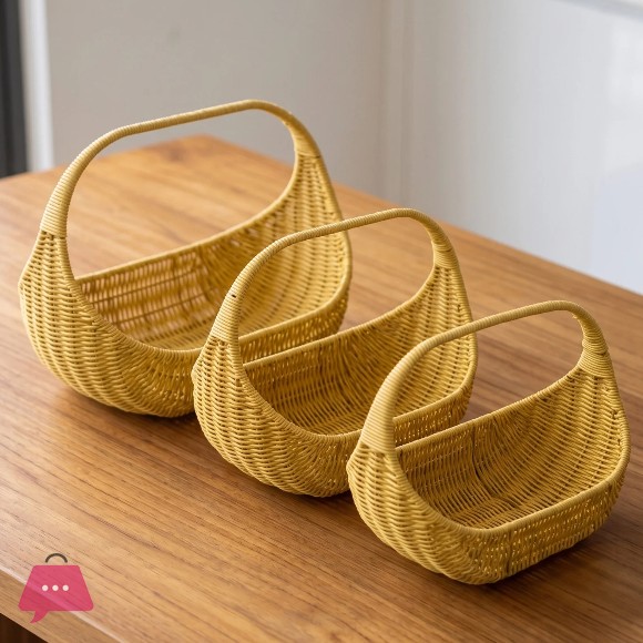 3-Piece Woven Rattan Basket - 1235-16