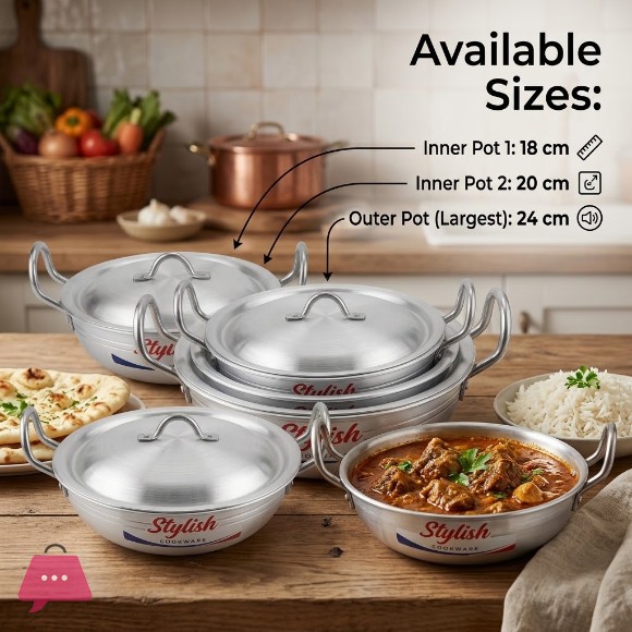 Stylish Cookware Premium Aluminum Wok Set with Lids - 3 Pieces (24cm, 26cm, 28cm)