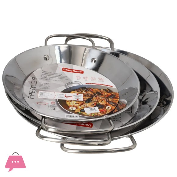 Stainless Steel Seafood Pan Paella Pan 34cm
