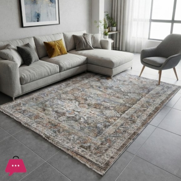 Vintage Distressed Oriental Area Rug 5x8 Feet