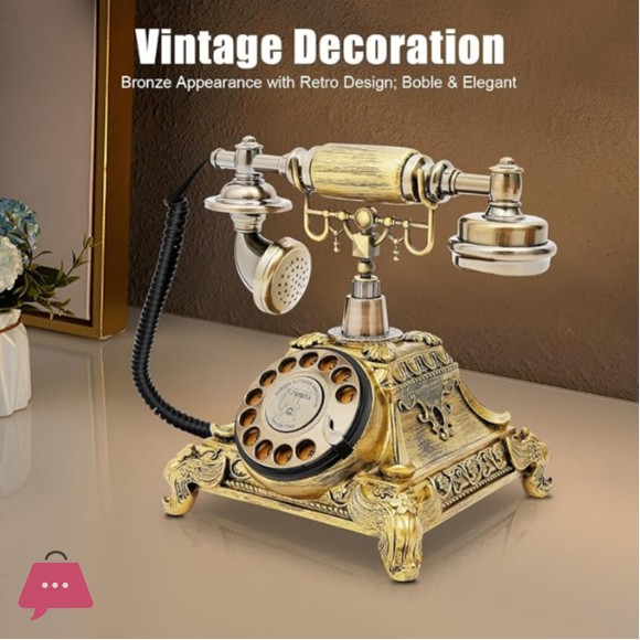 Vintage Telephone Retro Rotary Dial Telephone Corded Old Fashion Antique Landline Telephone Decor