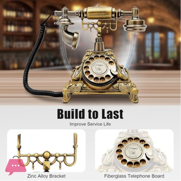 Vintage Telephone Retro Rotary Dial Telephone Corded Old Fashion Antique Landline Telephone Decor