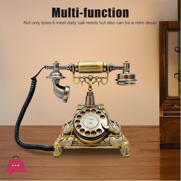 Vintage Telephone Retro Rotary Dial Telephone Corded Old Fashion Antique Landline Telephone Decor