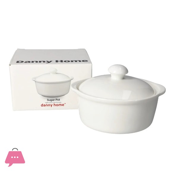Danny Home White Porcelain Sugar Pot - 12.4cm
