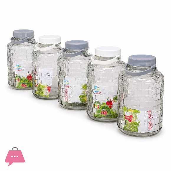 Ziba Sazan Glass bottles with Airtight Lids Pickled Jars - 8ltrs Turkey Made
