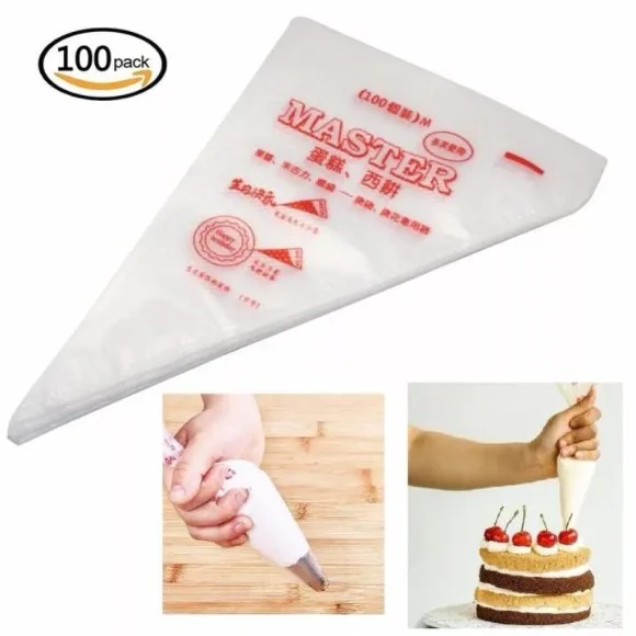 100 PCS Decorating Icing Piping Bag Disposable (Large)