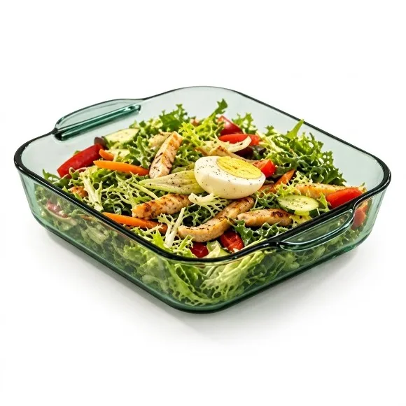 1300ml Heat-Resistant Square Glass Baking Dish with Handles