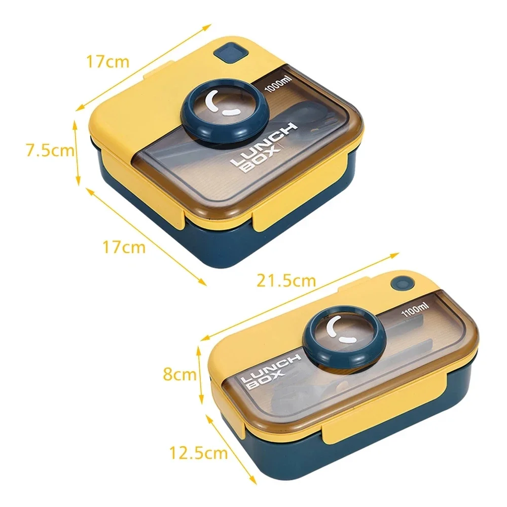 Japanese Single-layer Lunch Box With Spoon Fork Rectangular Food Storage Box For Outdoor Camping Picnic Portable 1l/1.1l Tb Sale
