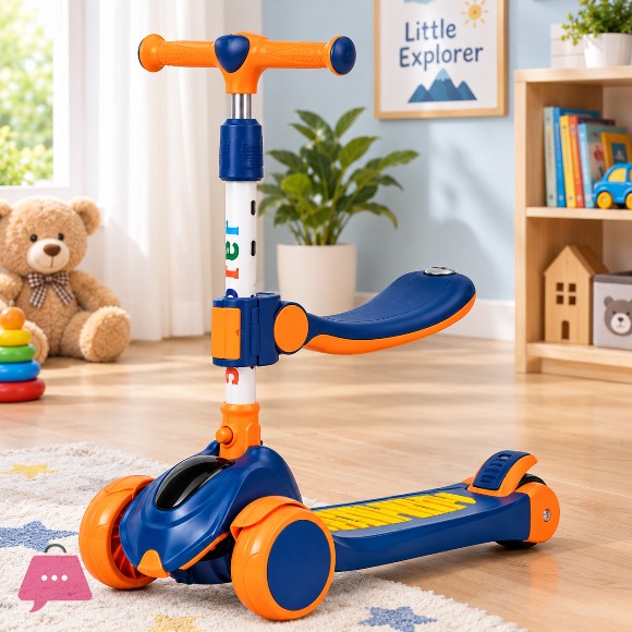 2 in 1 Classic Hit Music Lights Childrens Scooter