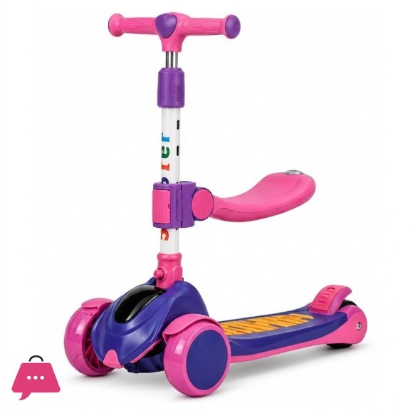 2 in 1 Classic Hit Music Lights Childrens Scooter