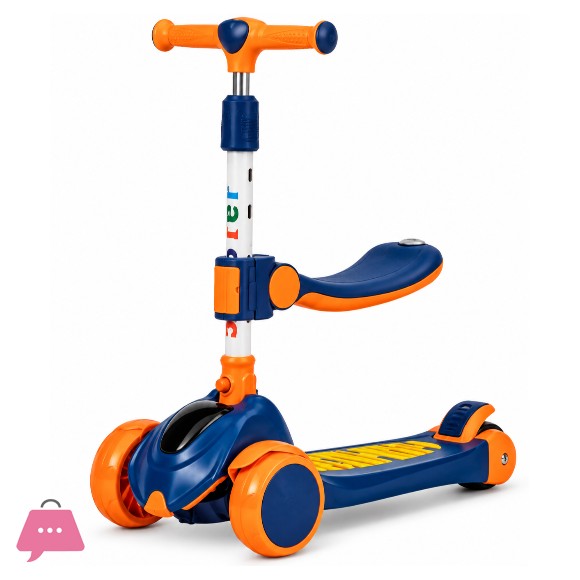 2 in 1 Classic Hit Music Lights Childrens Scooter