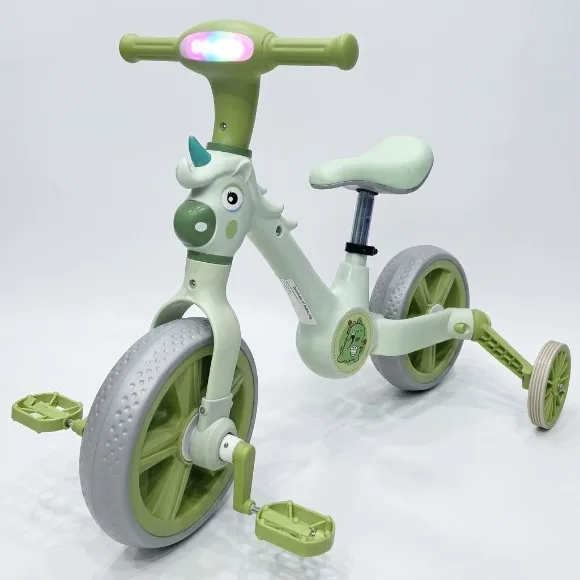 3-in-1 Unicorn Kids Tricycle with Music & LED Light Convertible Tricycle to Balance Bike Adjustable Soft Seat Wide Silent Wheels Ride-On Cycle for Kids 2 – 5 Years 