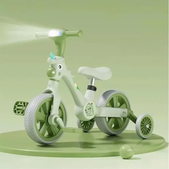 3-in-1 Unicorn Kids Tricycle with Music & LED Light Convertible Tricycle to Balance Bike Adjustable Soft Seat Wide Silent Wheels Ride-On Cycle for Kids 2 – 5 Years 