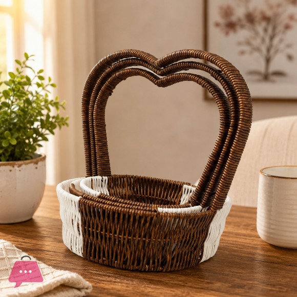 3-Piece Woven Rattan Basket - 1235-13