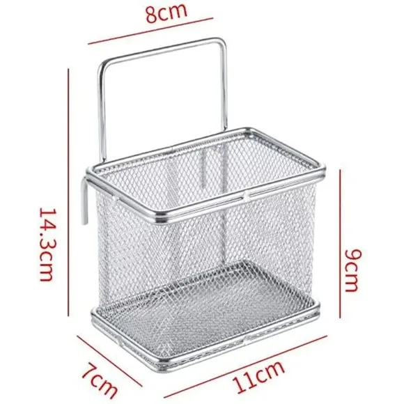 304 Stainless Steel Fry Basket Square Food Colander for Oil Drainage Perfect for Noodles Dumplings & Frying Durable Hot Frying Pan Accessories