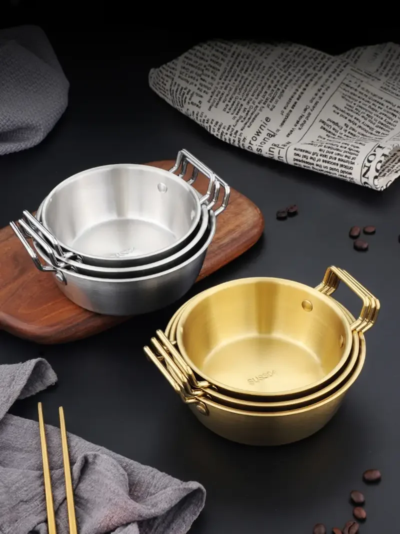 1 3pcs stainless steel bowl with handle french fries chicken nuggets bowl salad bowl snack bowl korean cuisine bowl seasoning bowl outdoor rice bowl noodle bowl dipping sauce bowl for home kitchen restaurant tableware accessories details 7