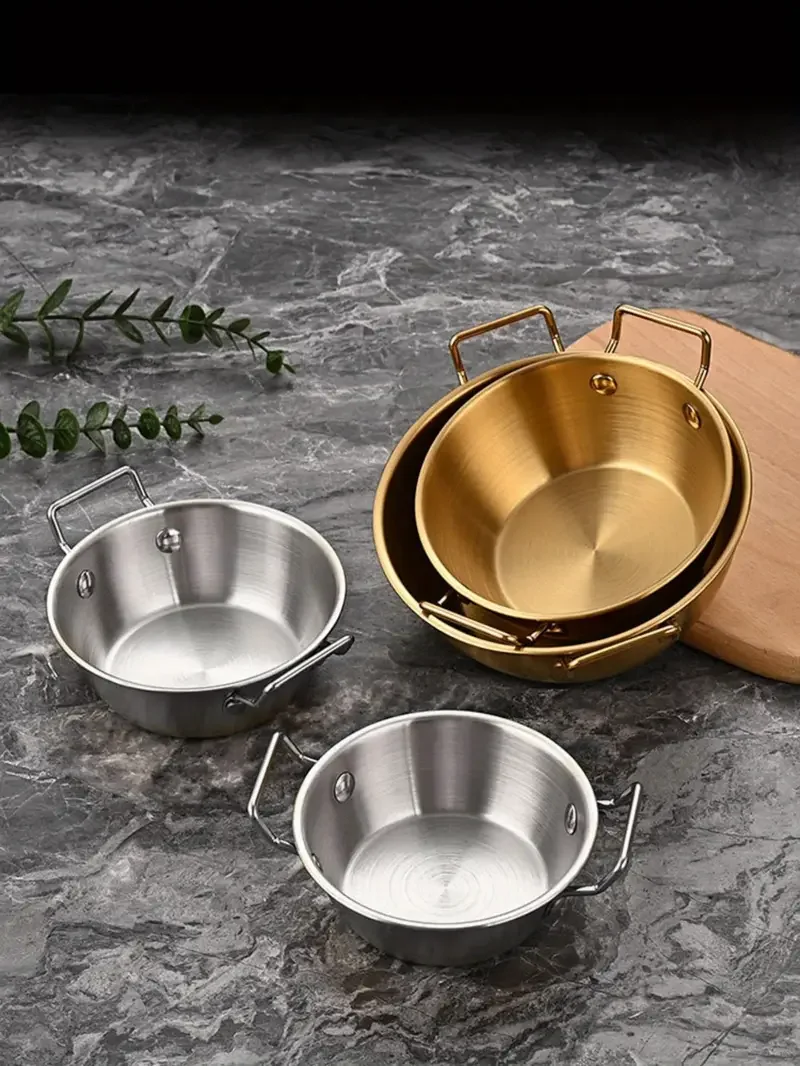 1 3pcs stainless steel bowl with handle french fries chicken nuggets bowl salad bowl snack bowl korean cuisine bowl seasoning bowl outdoor rice bowl noodle bowl dipping sauce bowl for home kitchen restaurant tableware accessories details 3