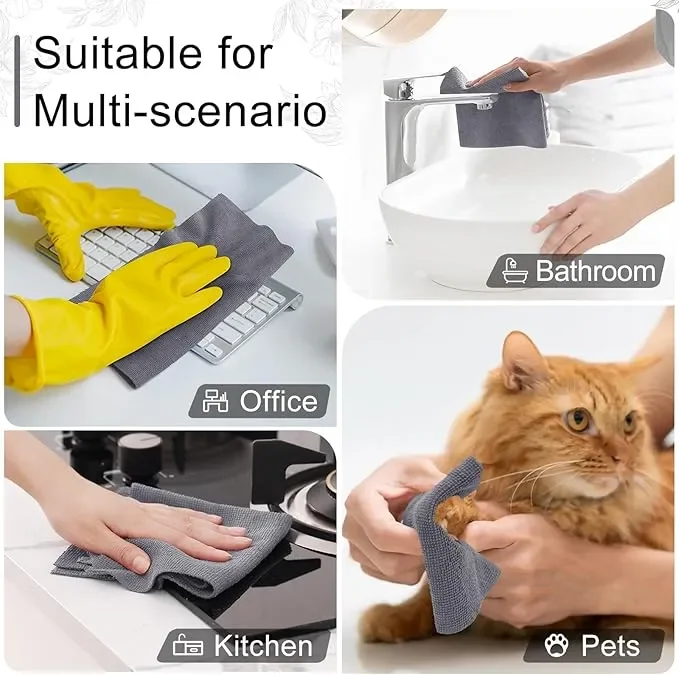 30X30cm 30/Roll Hand-Tear Microfiber Cloth Roll for Cleaning