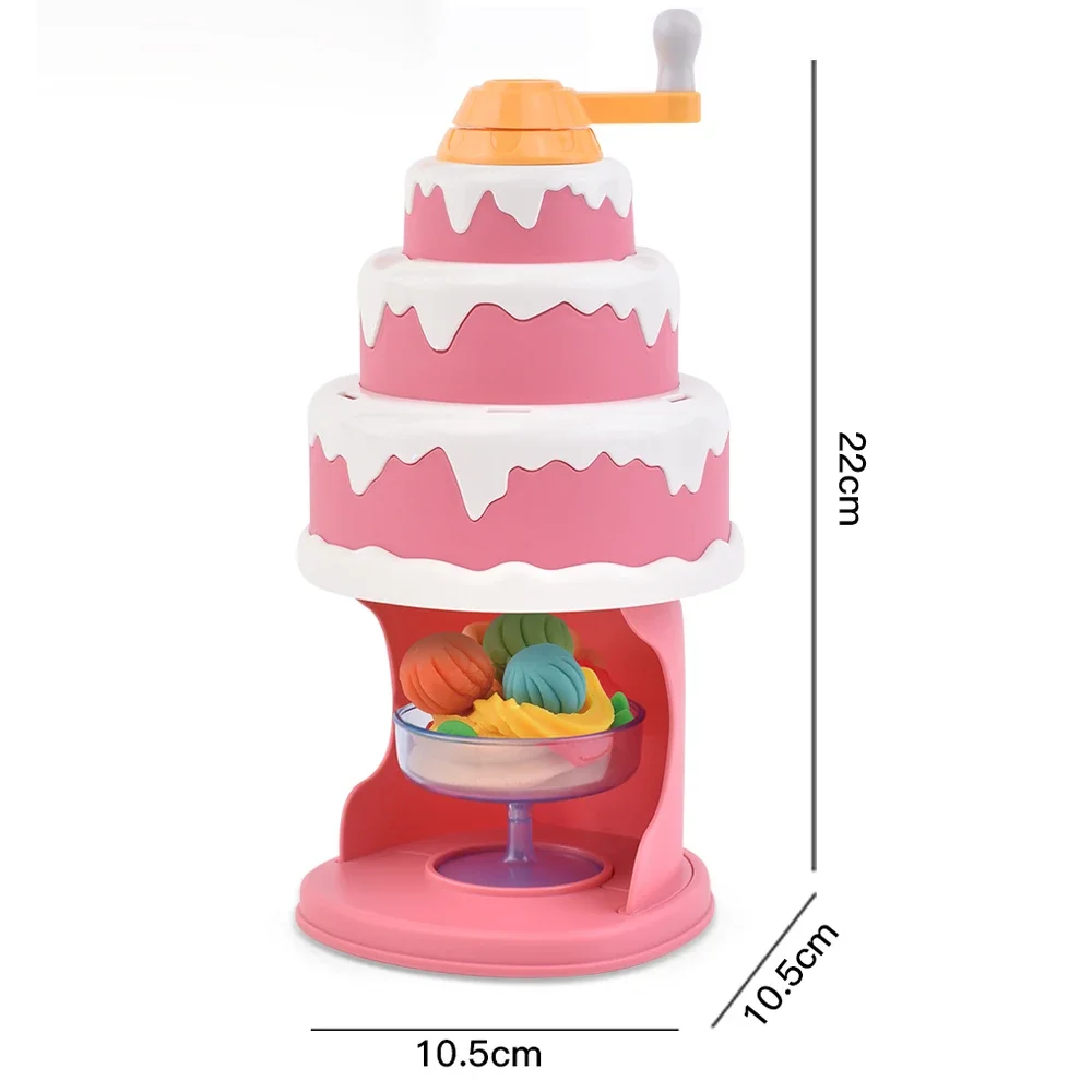 Hot sale non toxic eco-friendly 3D clay tool modeling play dough cake machine kit pretend play color mud toy set for kids play