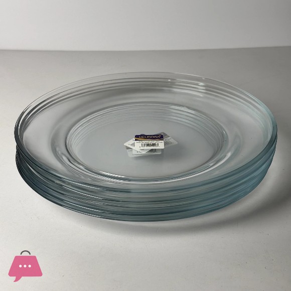 Delisoga 9inch Dinner Plate 6 Pcs – Premium Glass Plate (EQ4002-2)