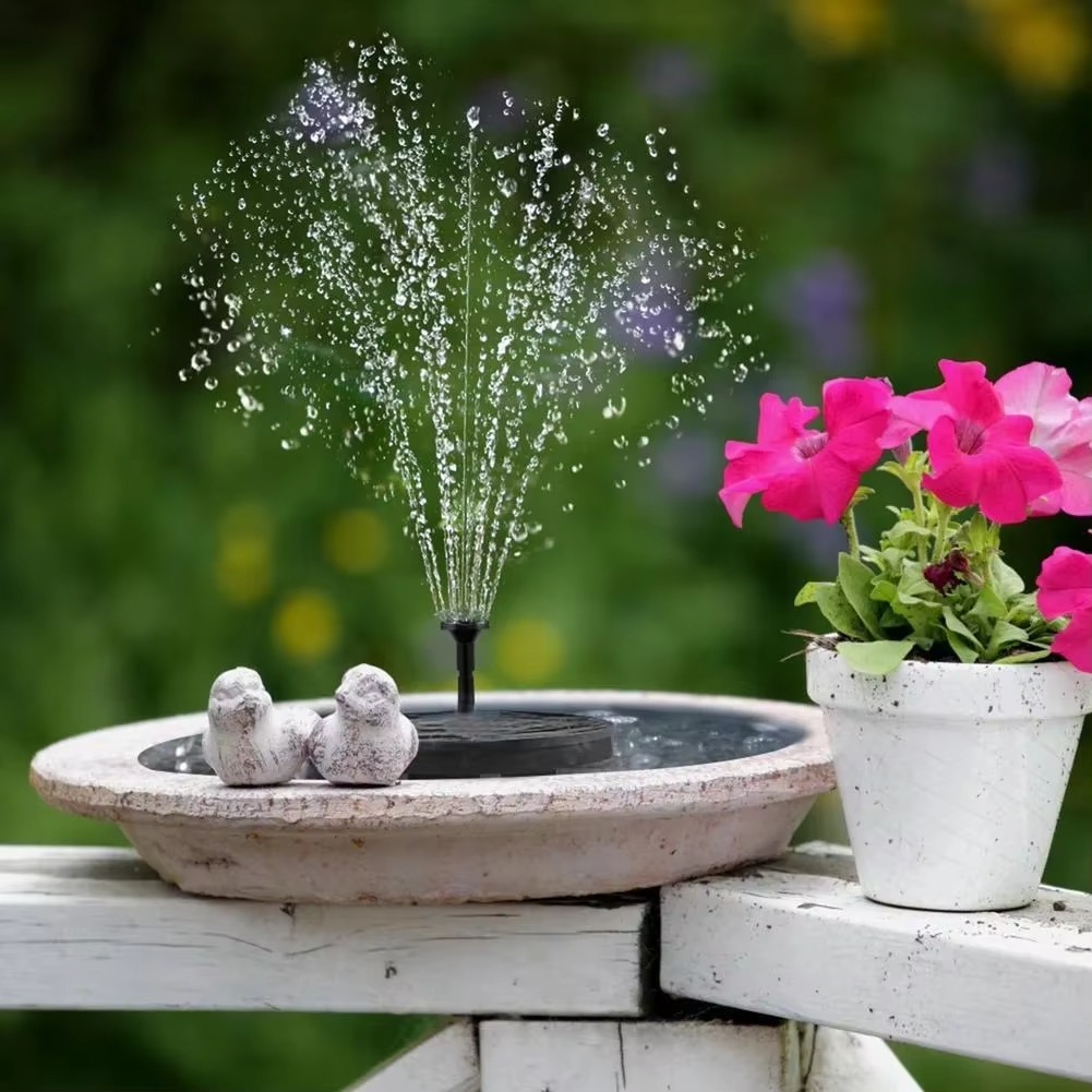 Solar Powered Fountain Pump for Bird Bath Outdoor Floating Water Fountain for Garden