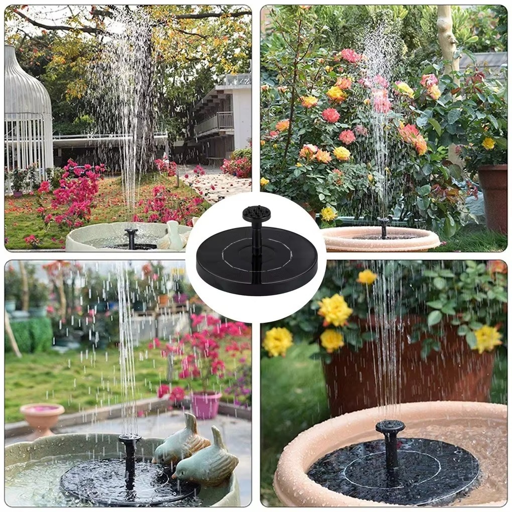 Solar Powered Fountain Pump for Bird Bath Outdoor Floating Water Fountain for Garden