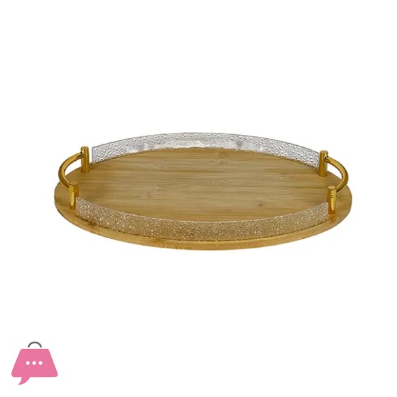 Acrylic Bamboo Tray Set of 2
