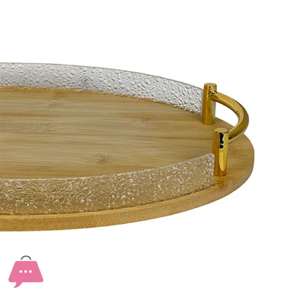 Acrylic Bamboo Tray Set of 2