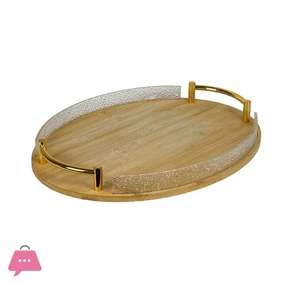 Acrylic Bamboo Tray Set of 2