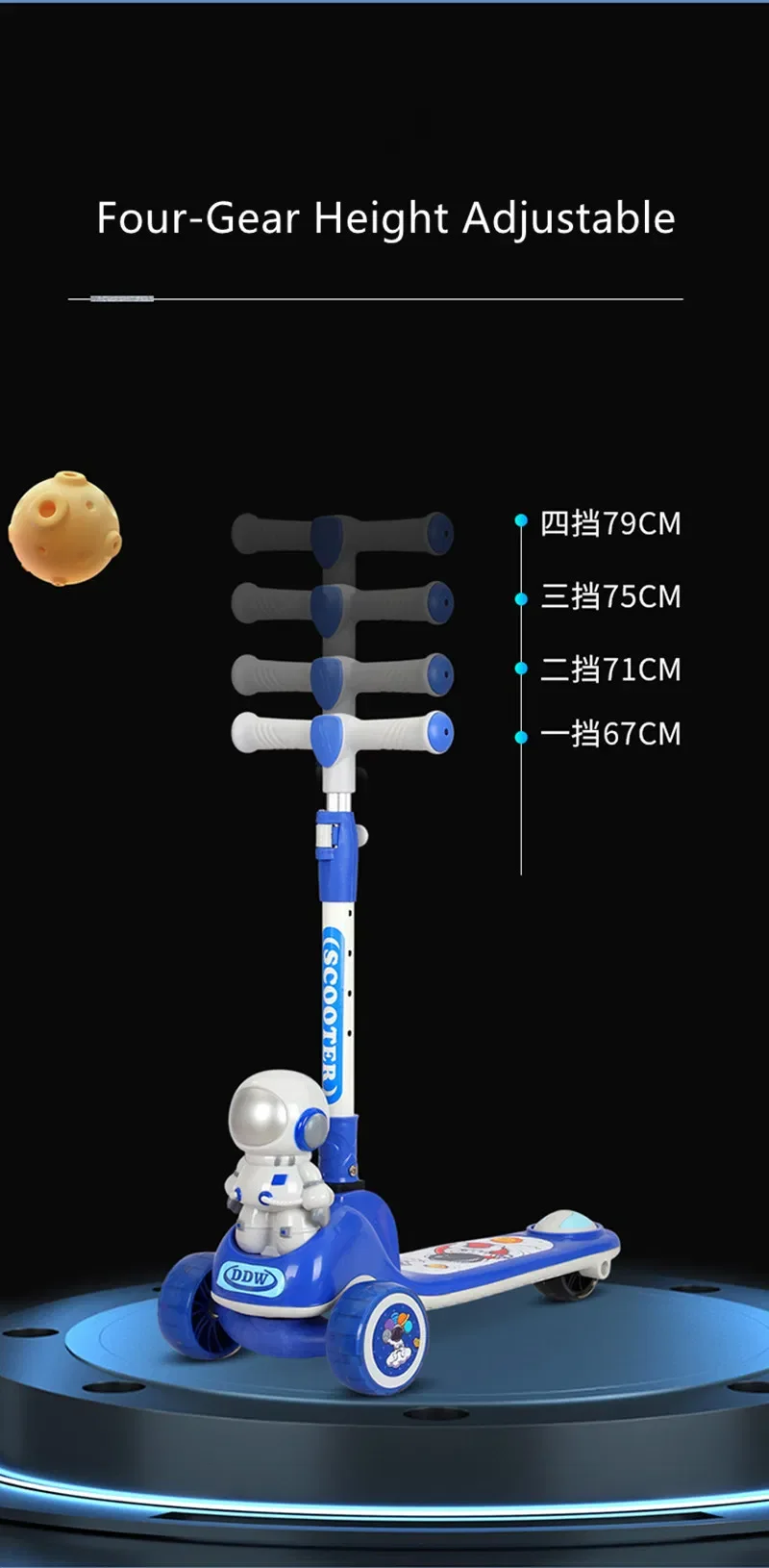 Kids Scooter with Light/Best Selling Three Wheels Kick Scooters