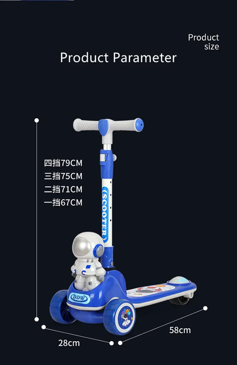 Kids Scooter with Light/Best Selling Three Wheels Kick Scooters