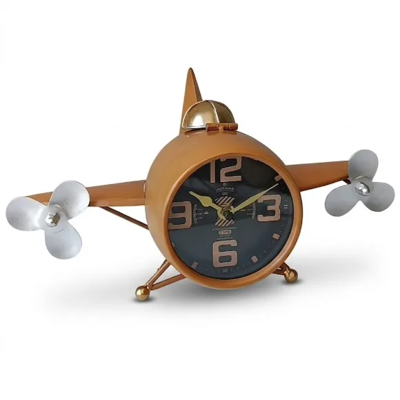 Aeroplane Shape Vintage Table Clock – Creative Home & Office Decor