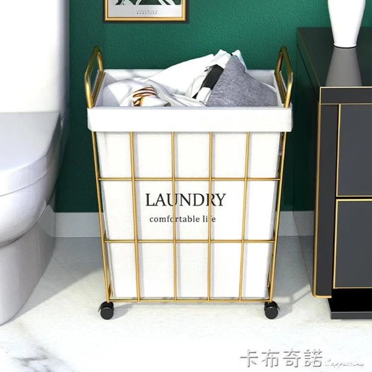 Dirty clothes storage basket dirty clothes basket light luxury Nordic ins style storage artifact household laundry bucket dirty clothes basket 1