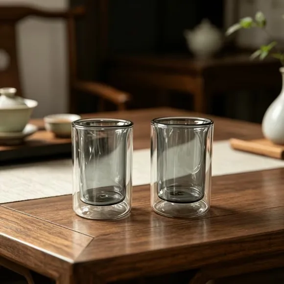 Amber Double-Sided Glass Cups 200ml