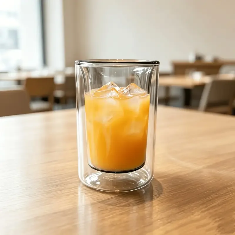 2pcs smoke gray double layer glass cups gao   glass material double layer   insulation outer layer is transparent cup with smoke gray interior used for juice coffee beer liquor tea cup and other restaurant bar home use Product details 4