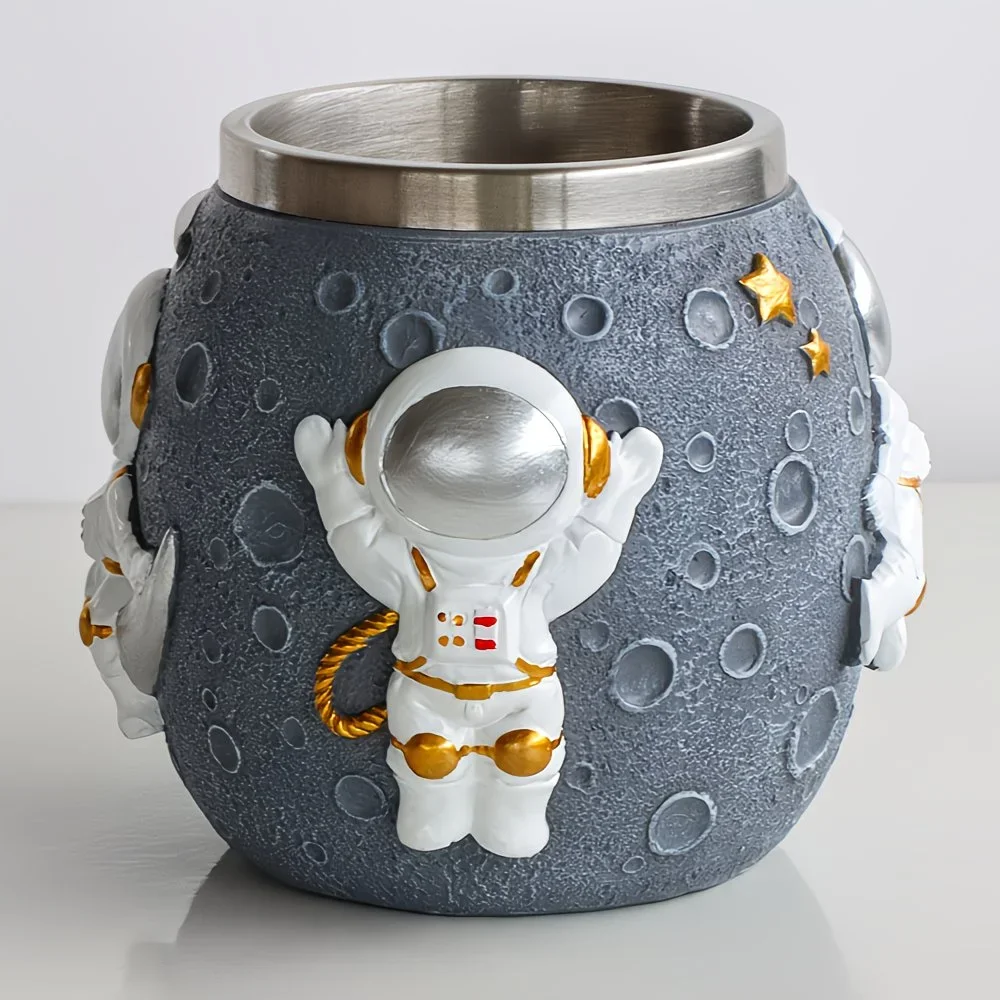 1 astronaut   pattern mug stainless steel coffee cup beer mug gift for space enthusiasts Product details 7
