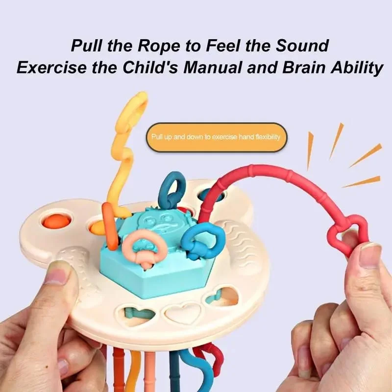 Baby Teether Pull String Sensory Rattle Toy - 888 - Default Title - Odeez | Educational Toys Pakistan 