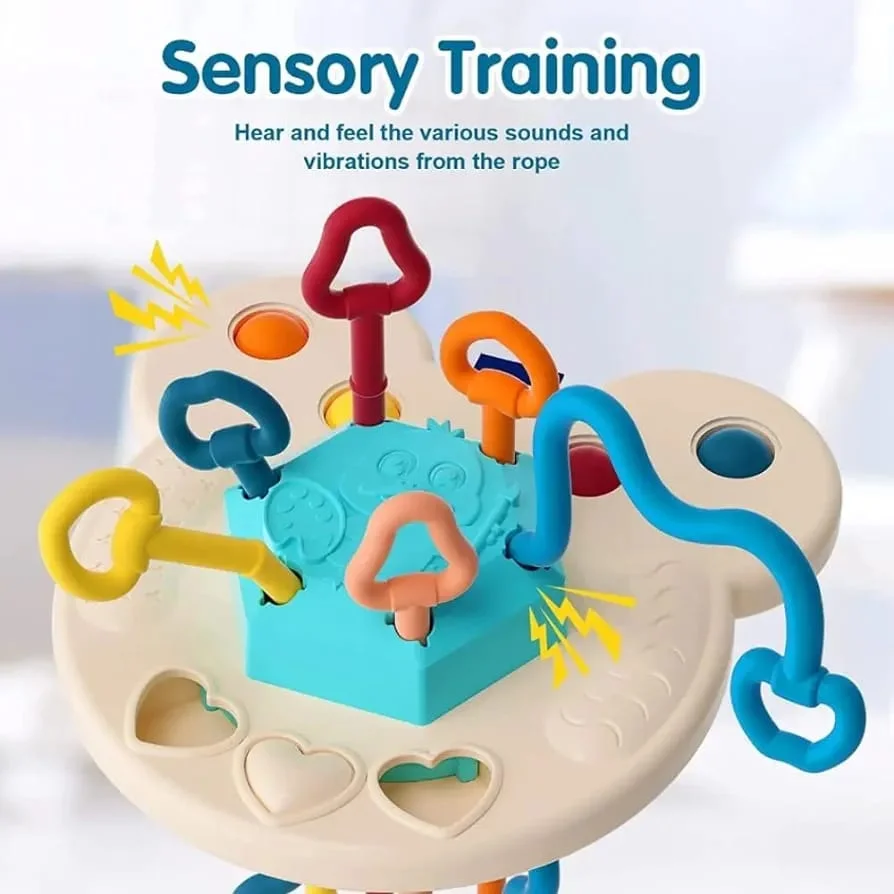 Baby Teether Pull String Sensory Rattle Toy - 888 - Default Title - Odeez | Educational Toys Pakistan 