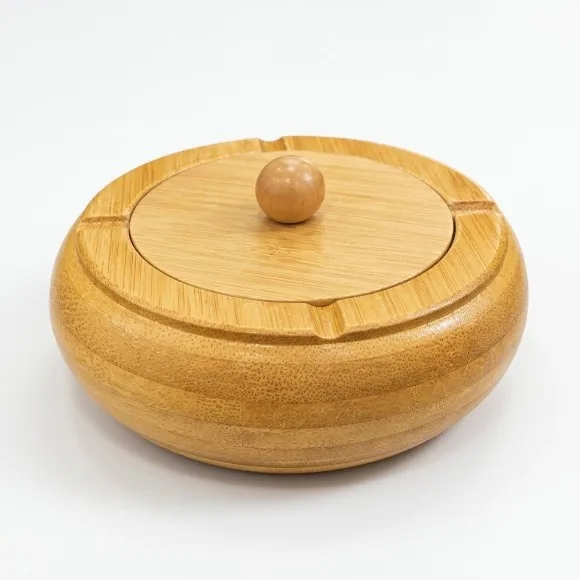 Bamboo Ashtray with Lid