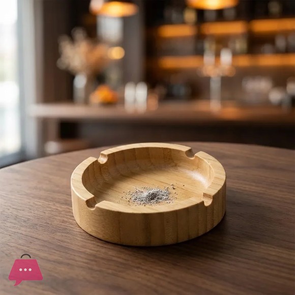 Bamboo Round Ashtray Bar Pub