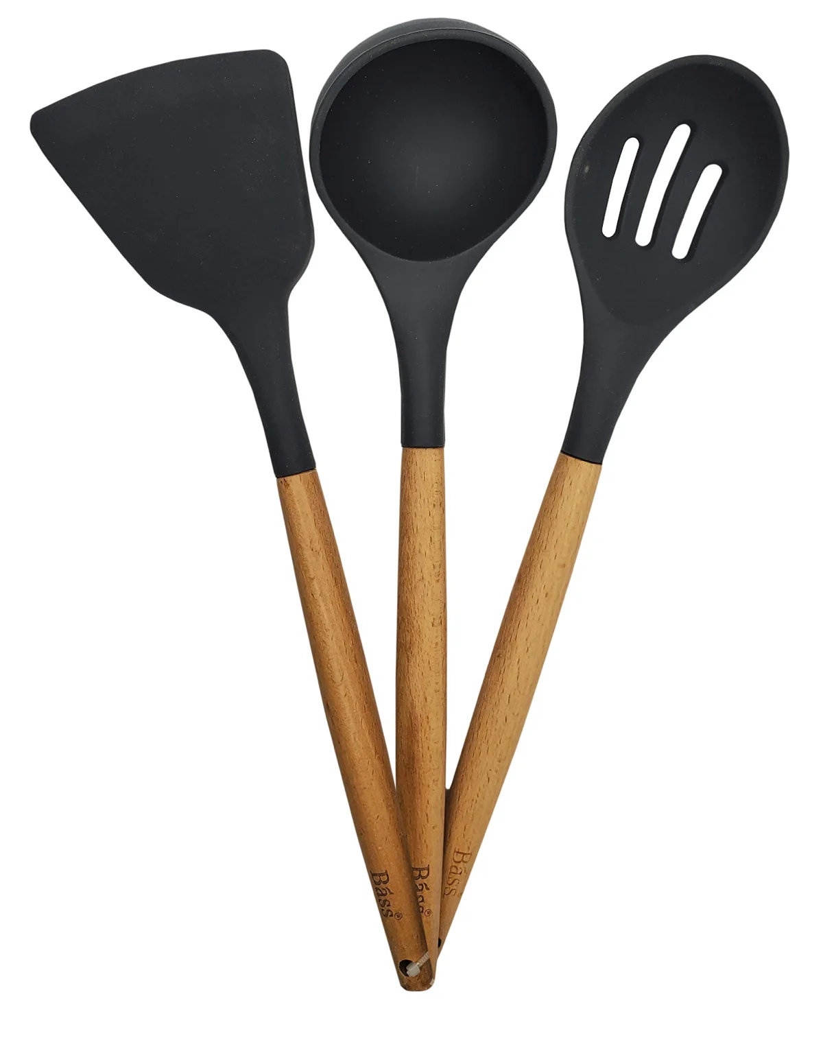 BASS STAINLESS STEEL MODERN KNIFE BLOCK 11 PIECE SET (Gray)
