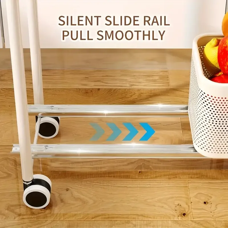 1pz scaffale pratico per lo stoccaggio in con rotelle a 360° adatte per cucina/bagno/camera da letto/ al frigorifero in acciaio al carbonio / Dettagli dell'articolo 1