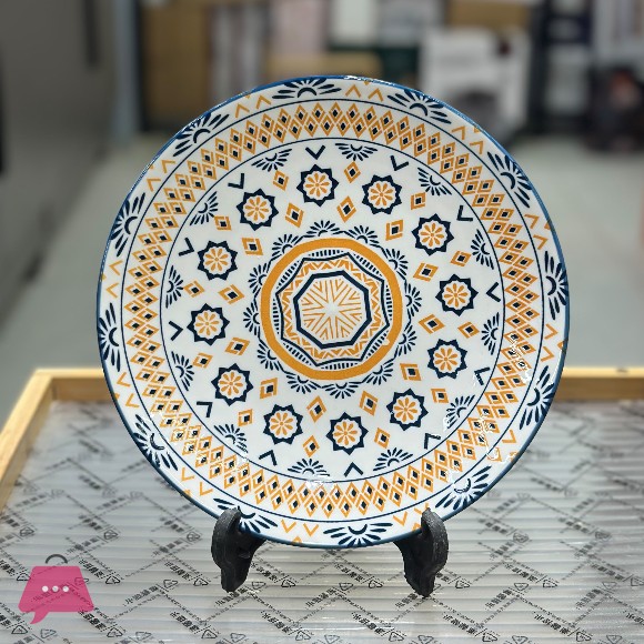 Bohemian Style Ceramic Dinnerware Quater Plate 1- Piece Colorful Dishes Hand-painted Plate