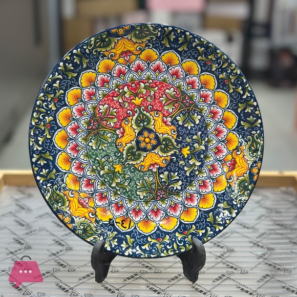 Bohemian Style Ceramic Dinnerware Quater Plate 1- Piece Colorful Dishes Hand-painted Plate