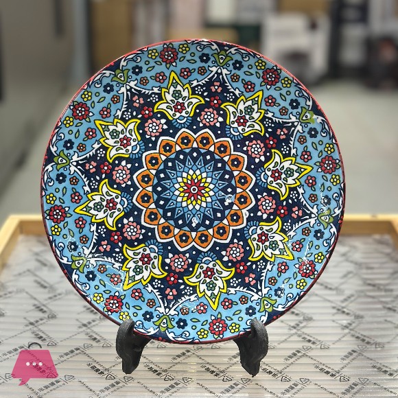 Bohemian Style Ceramic Dinnerware Quater Plate 1- Piece Colorful Dishes Hand-painted Plate