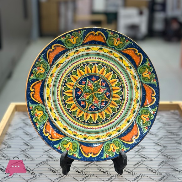 Bohemian Style Ceramic Dinnerware Quater Plate 1- Piece Colorful Dishes Hand-painted Plate