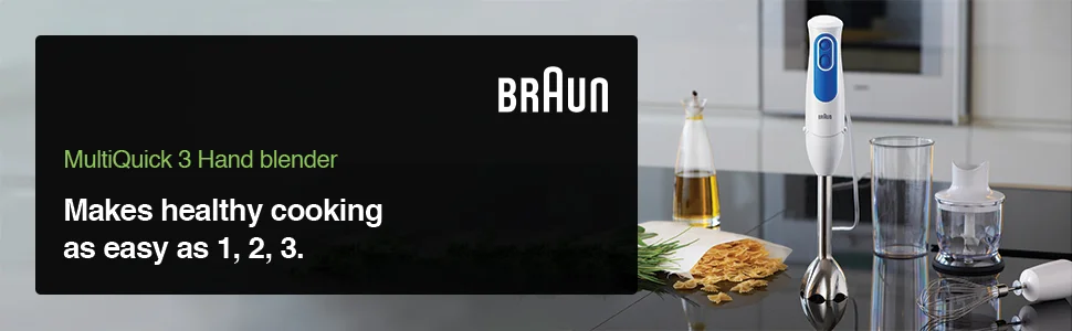 Braun Household Braun Hand Blender MultiQuick 3, 700 Watts, PowerBell Plus, Splash Control, Dual speed, whisk, 500 ML chopper, Beaker - MQ 3035: Buy Online at Best Price in UAE - Amazon.ae