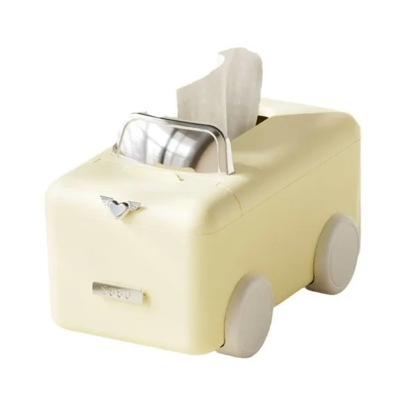 Car-Shaped Tissue Box Holder with Phone Stand for Bathroom Vanity